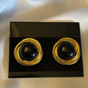 TRIFARI Gold and Black Earrings